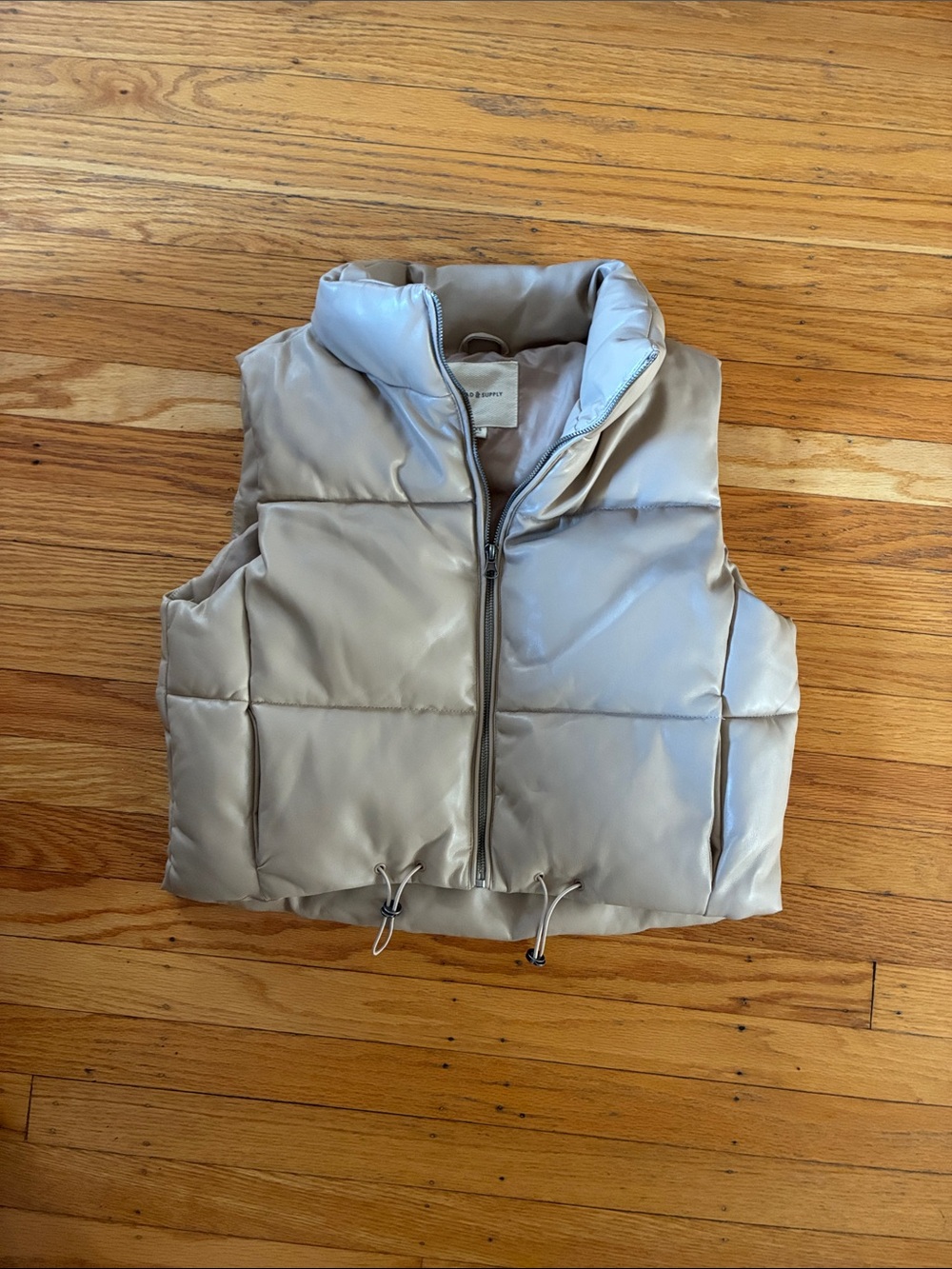 Thread & Supply Shiny Taupe Puffer Vest for Kids
